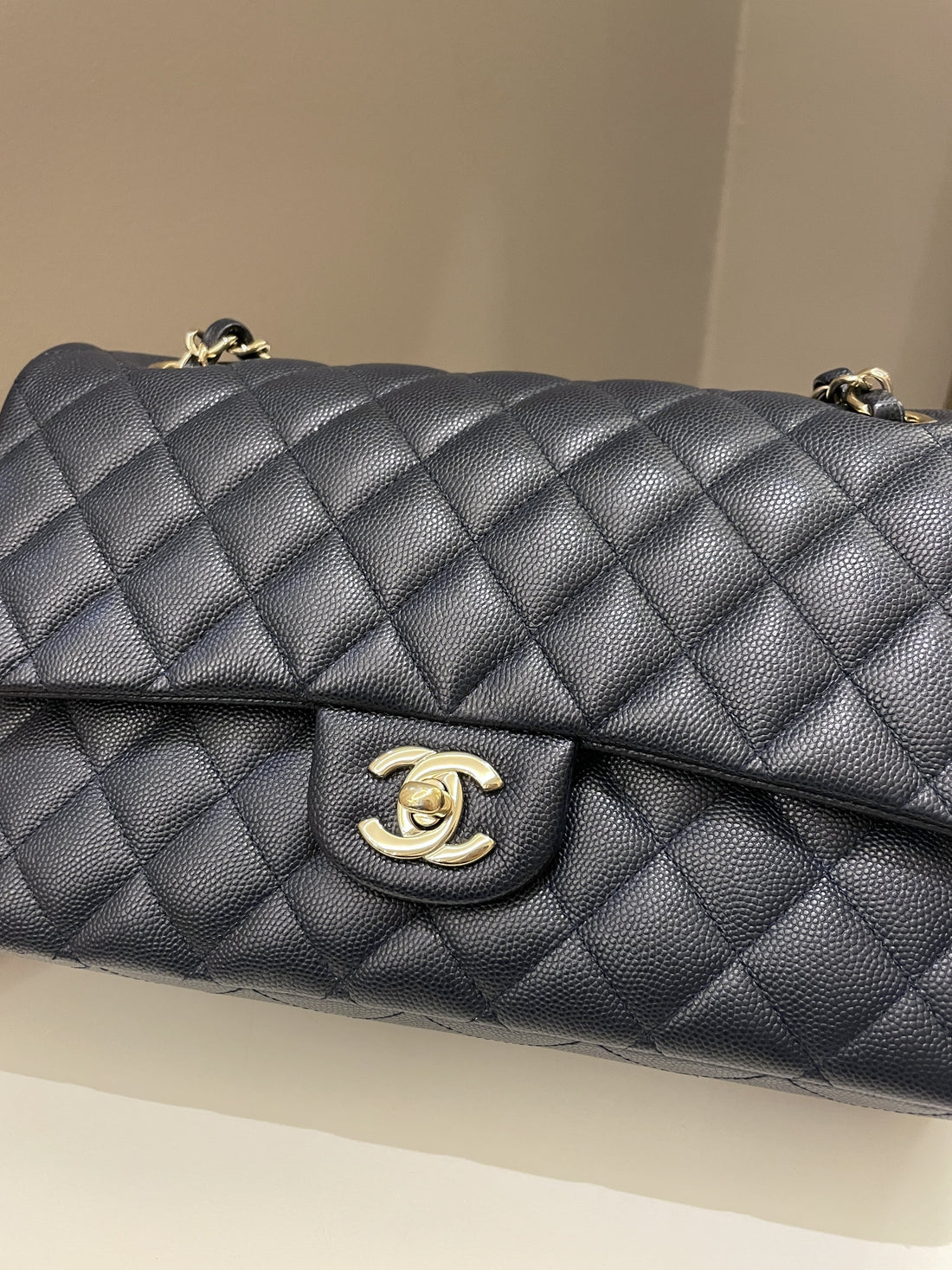 Chanel Classic Quilted Medium Double Flap Midnight Blue Caviar