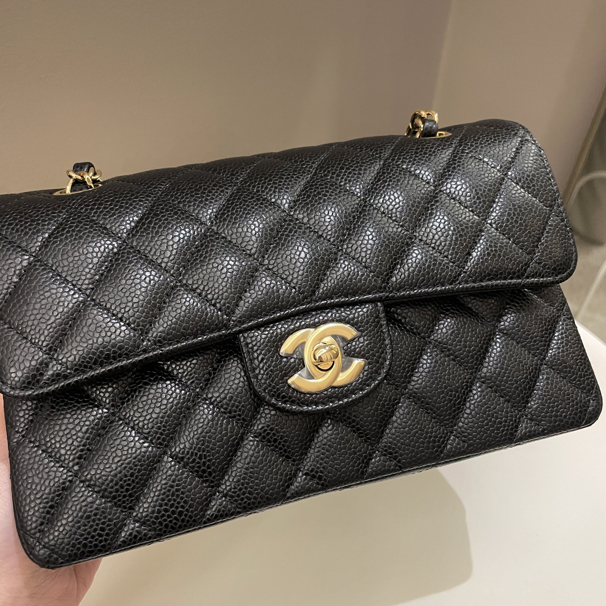 Chanel Classic Quilted Small Double Flap Black Caviar
