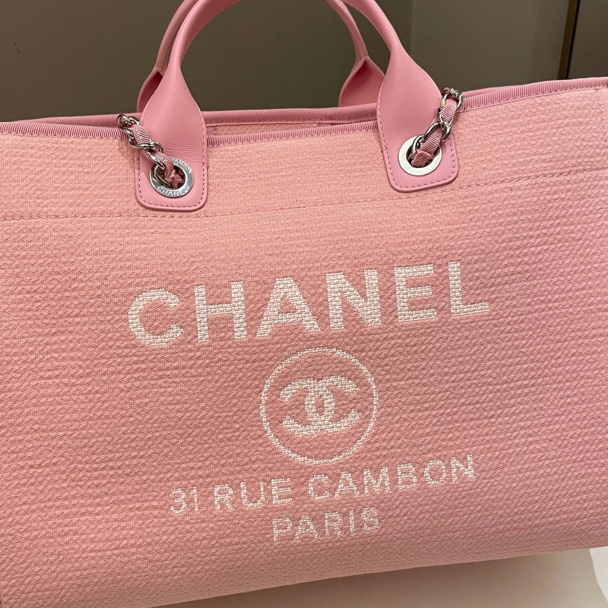 Chanel Deauville Shopper Tote Pink
