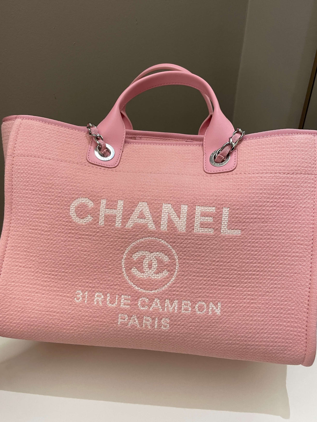 Chanel Deauville Shopper Tote Pink