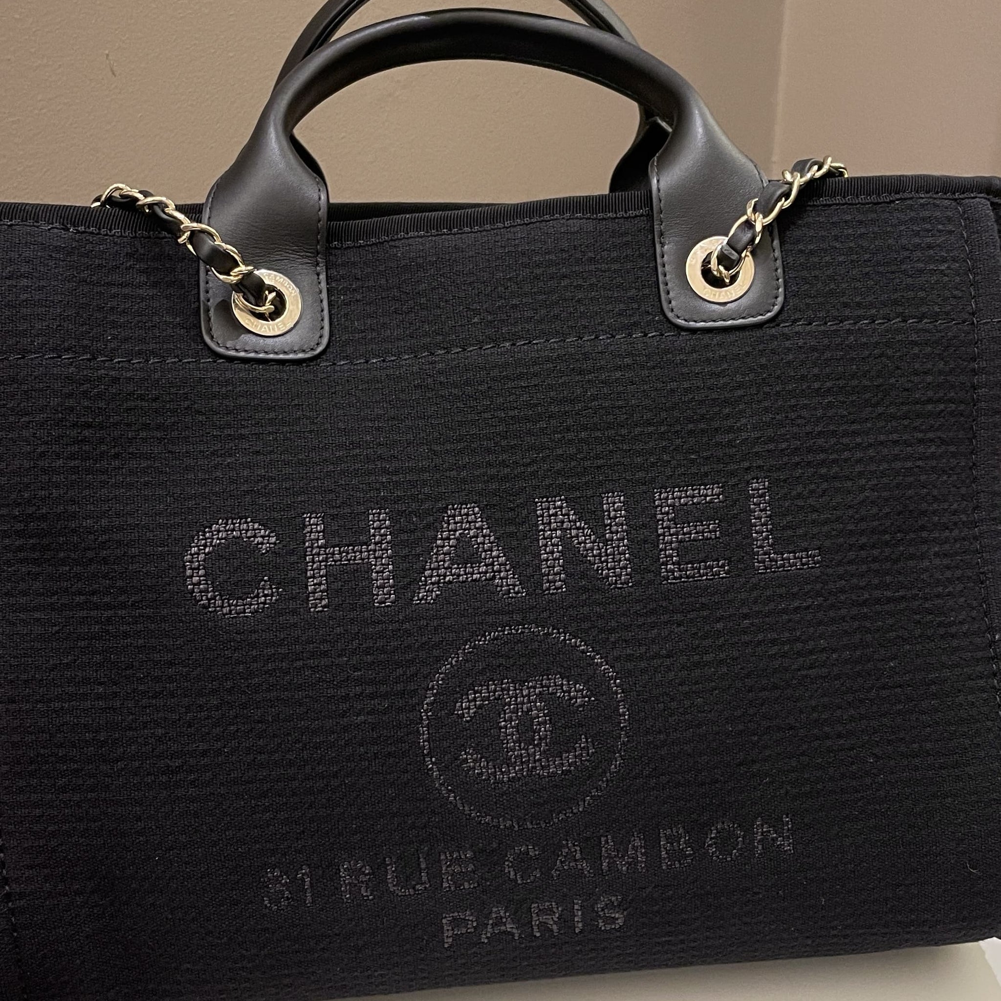 Chanel Deauville Shopper Tote Black