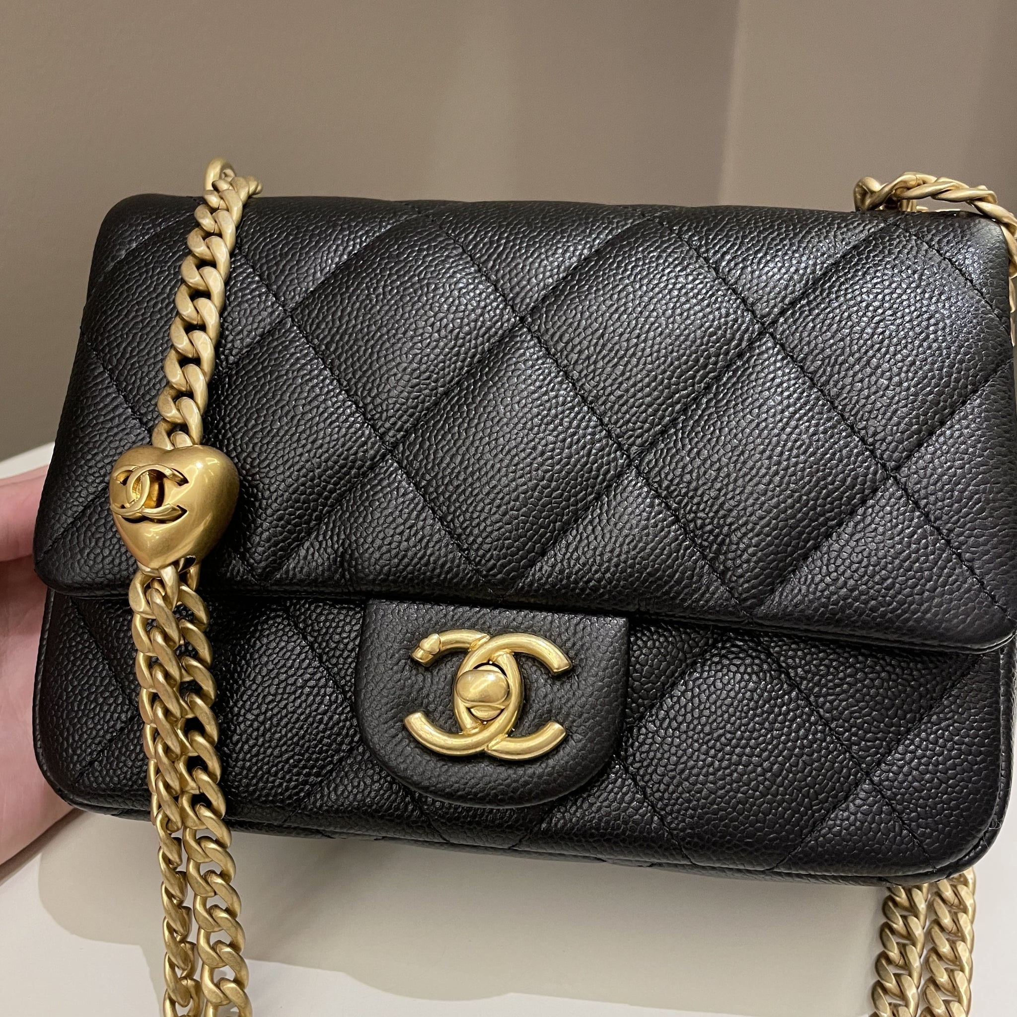 Chanel 23P Sweet Heart Flap Black Caviar