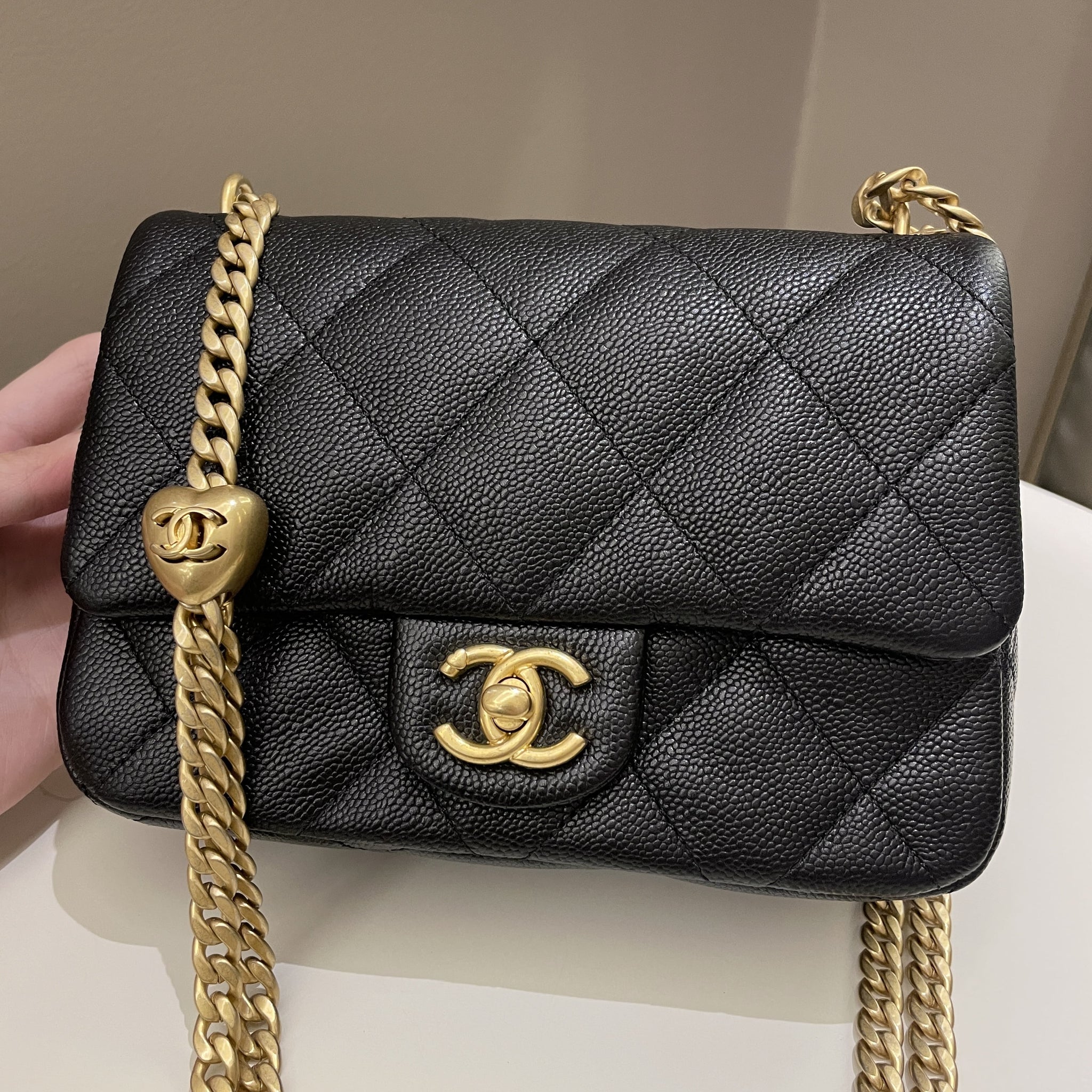 Chanel 23P Sweet Heart Flap Black Caviar