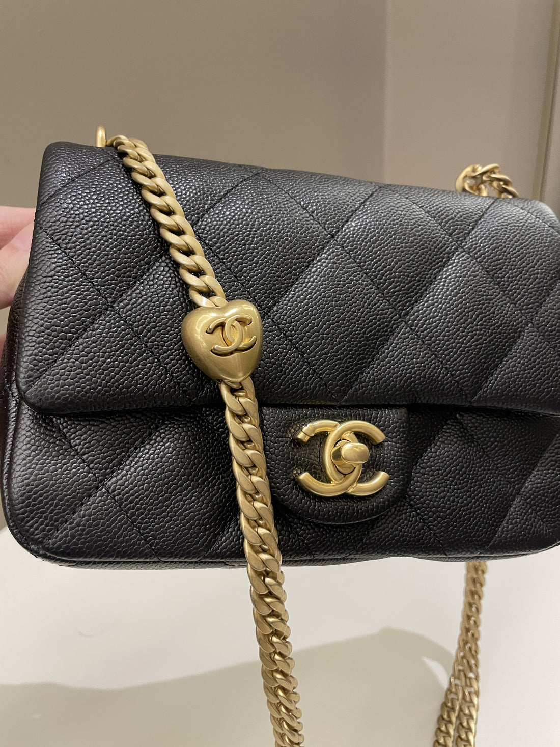 Chanel 23P Sweet Heart Flap Black Caviar