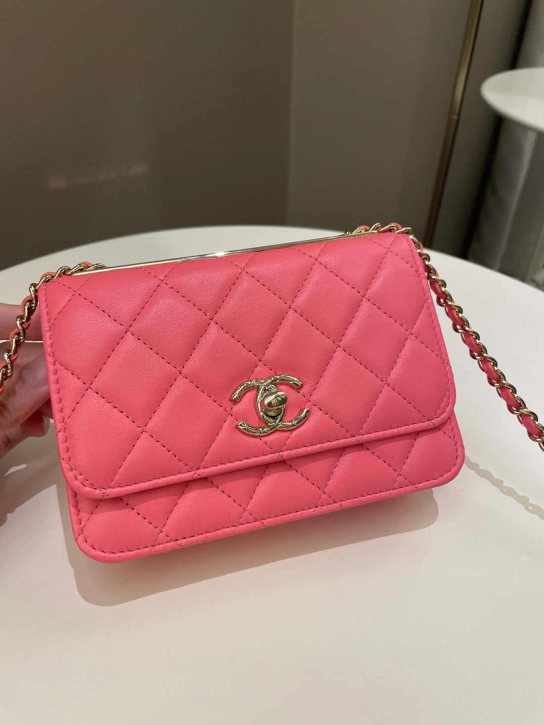 Chanel Trendy CC Clutch with Chain Pink