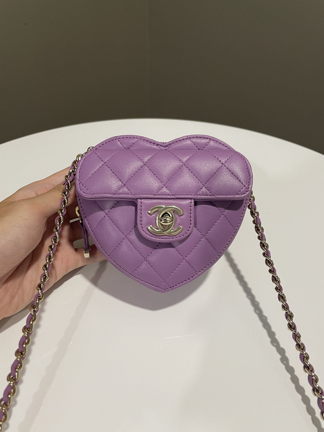 Chanel 22S Heart Bag Purple