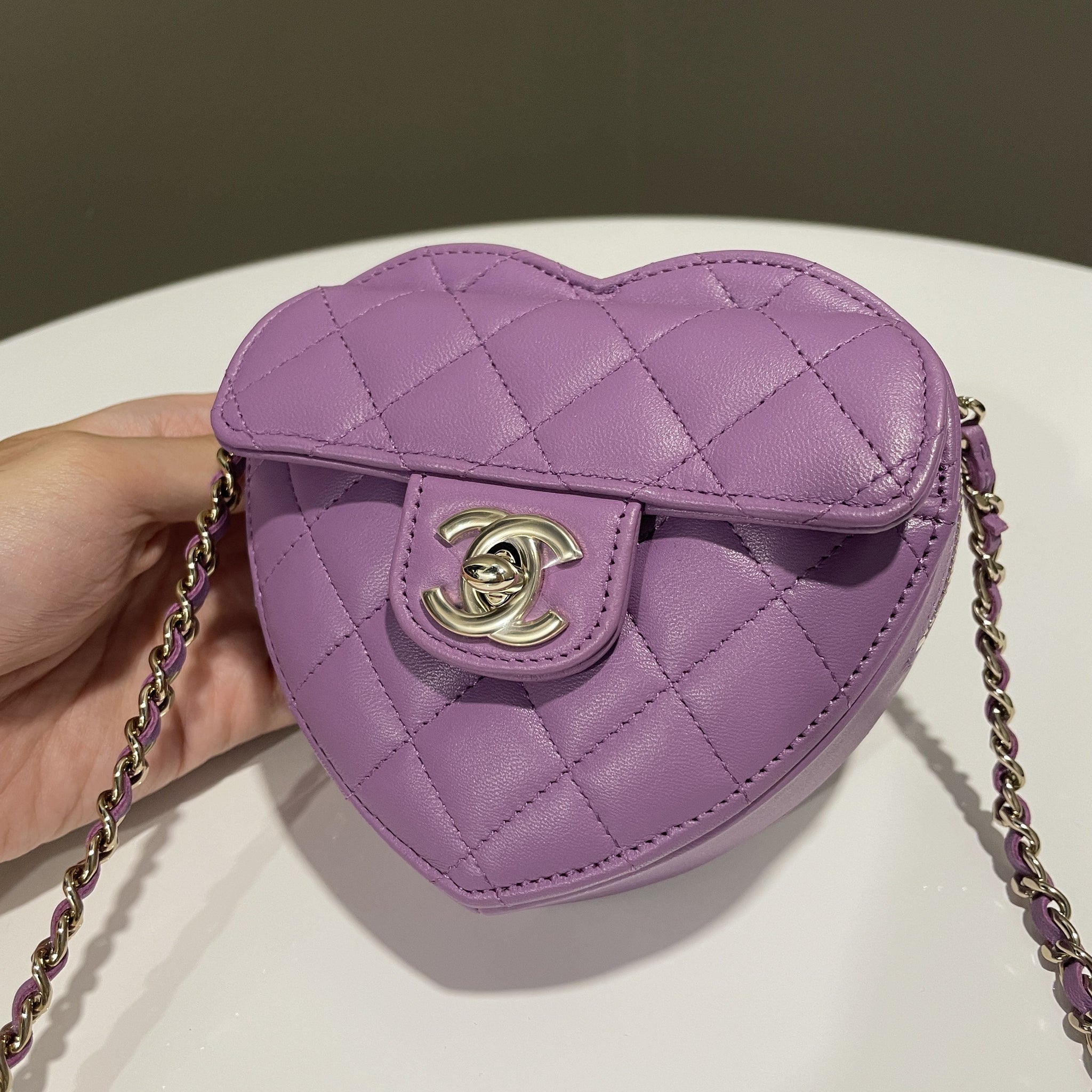 Chanel 22S Heart Bag Purple
