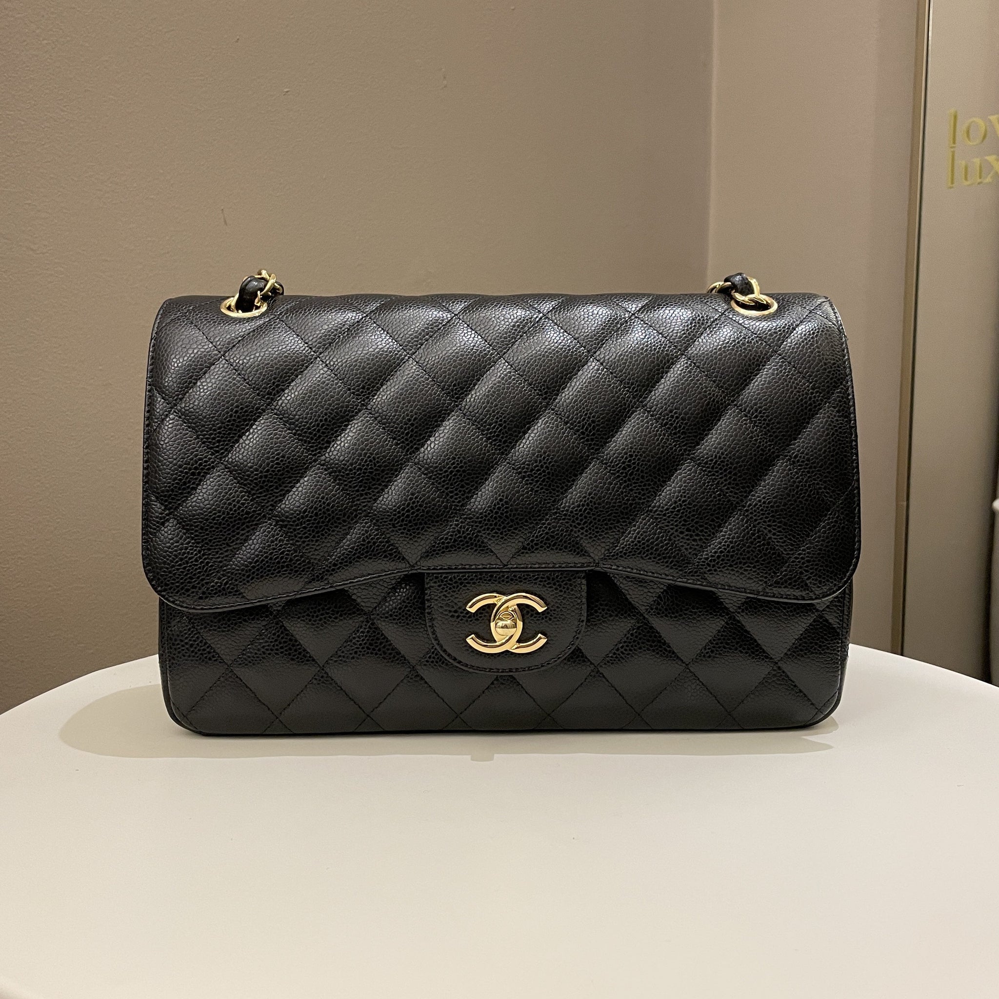 Chanel Classic Quilted Jumbo Double Flap Black Caviar