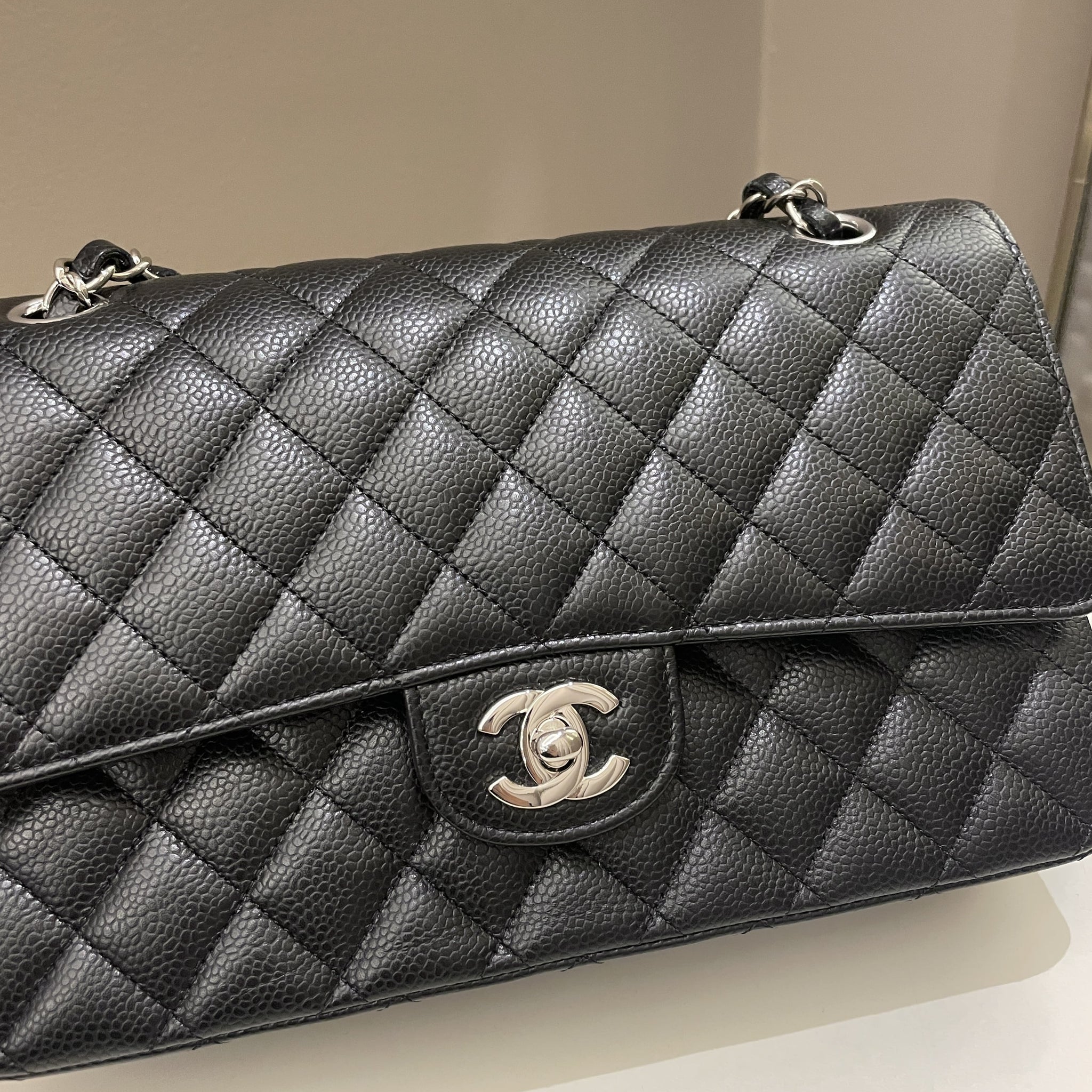 Chanel Classic Quilted Medium Double Flap Black Caviar