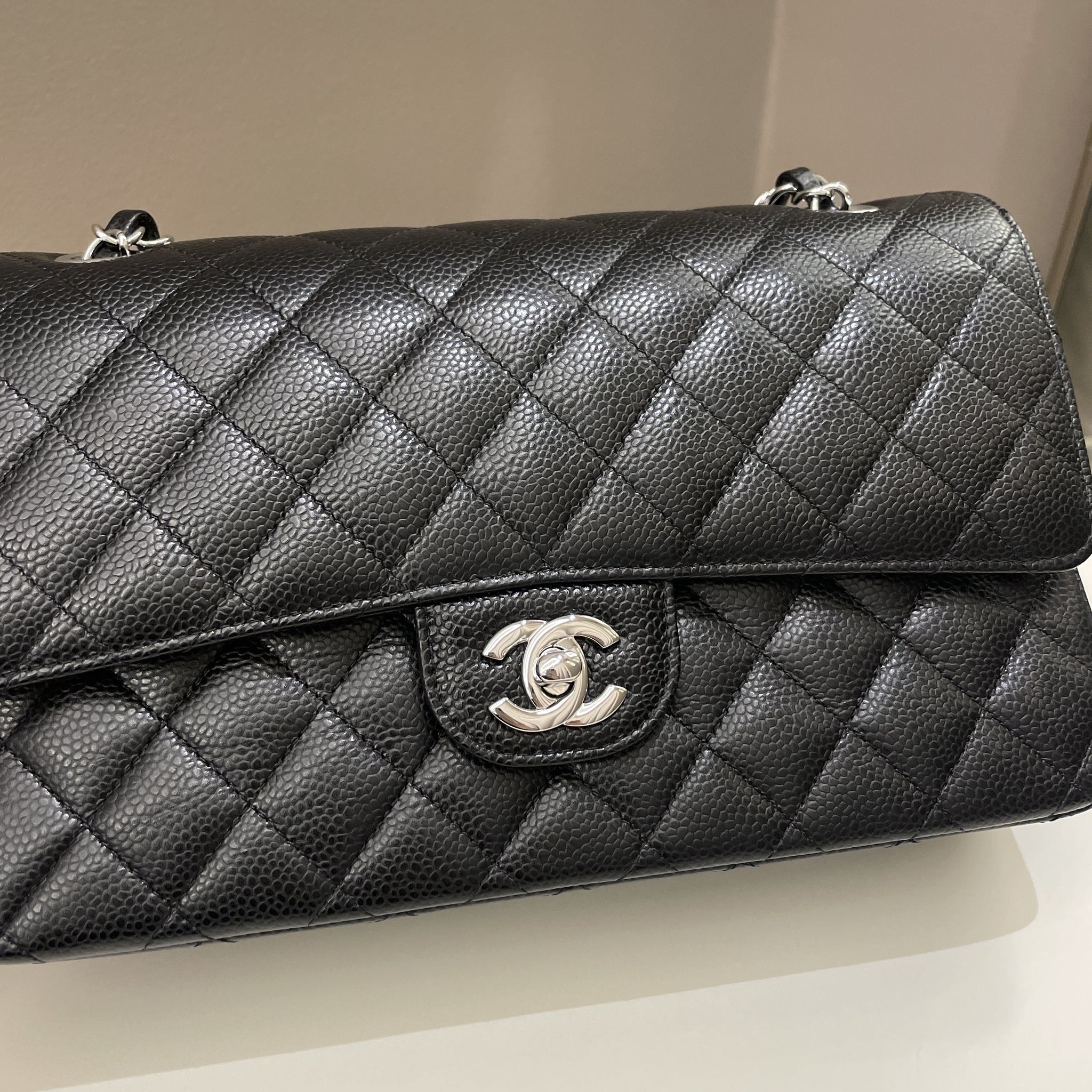 Chanel Classic Quilted Medium Double Flap Black Caviar