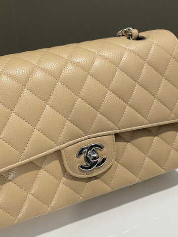 Chanel Classic Quilted Medium Double Flap Beige Claire