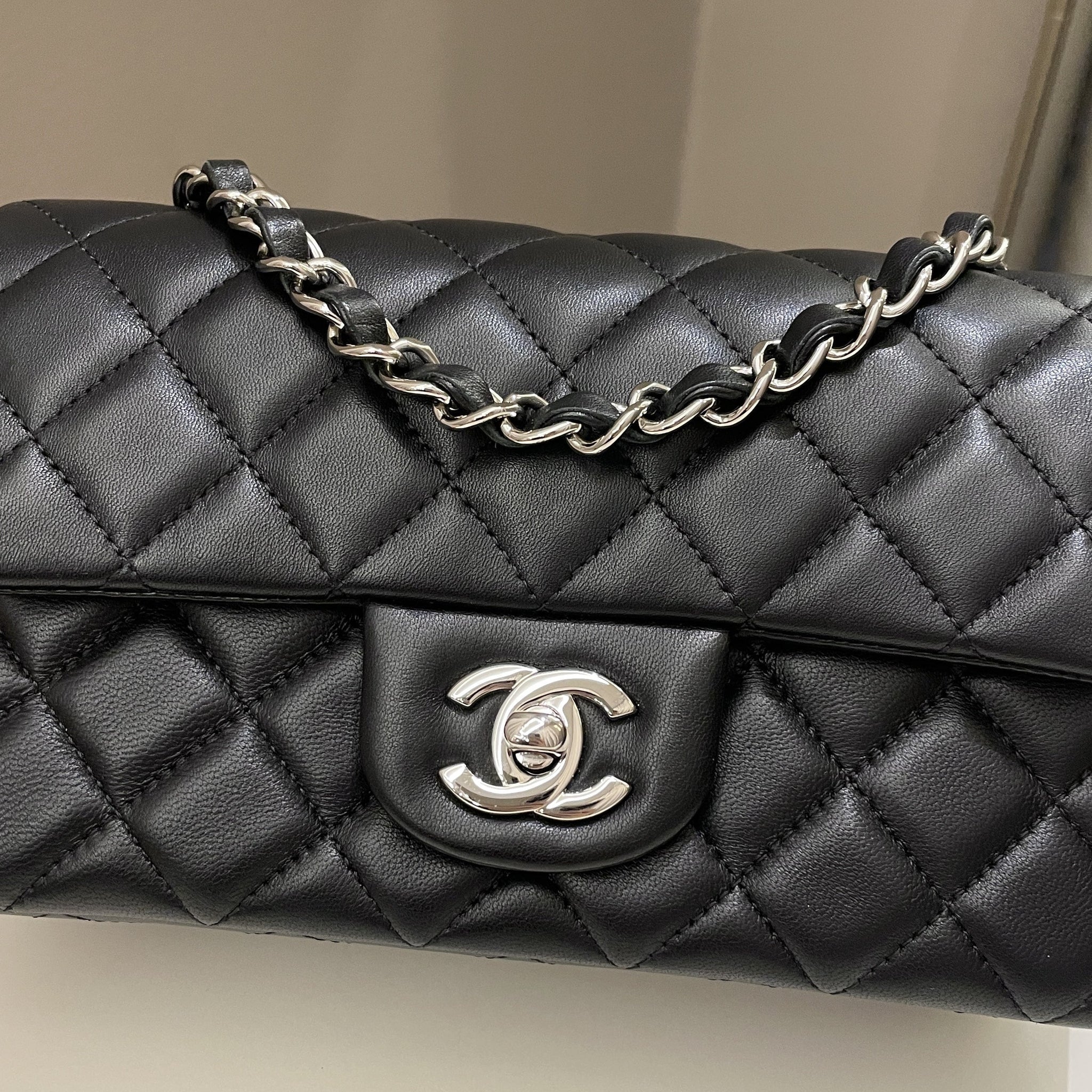 Chanel Classic Quilted Mini Rectangular Black Lambskin