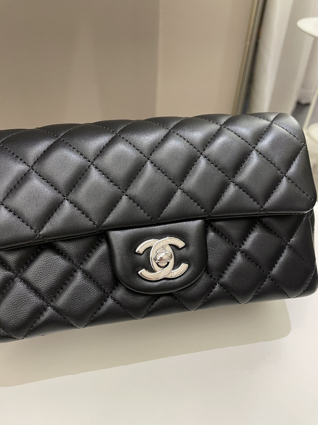 Chanel Classic Quilted Mini Rectangular Black Lambskin