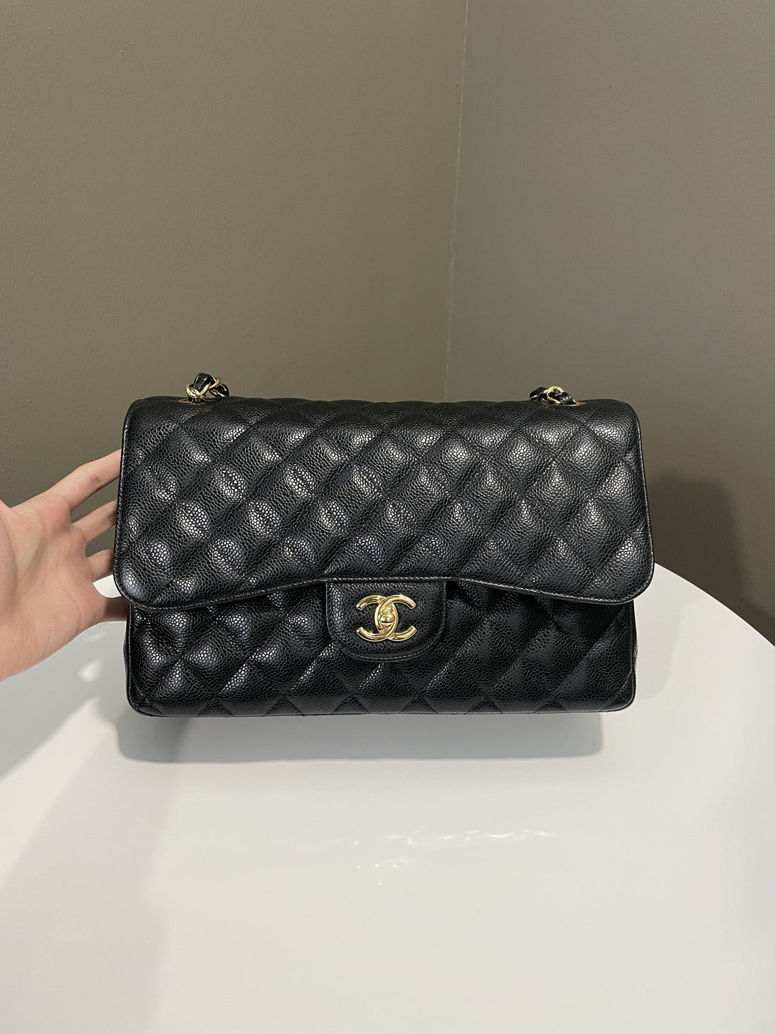 Chanel Classic Quilted Jumbo Double Flap Black Caviar