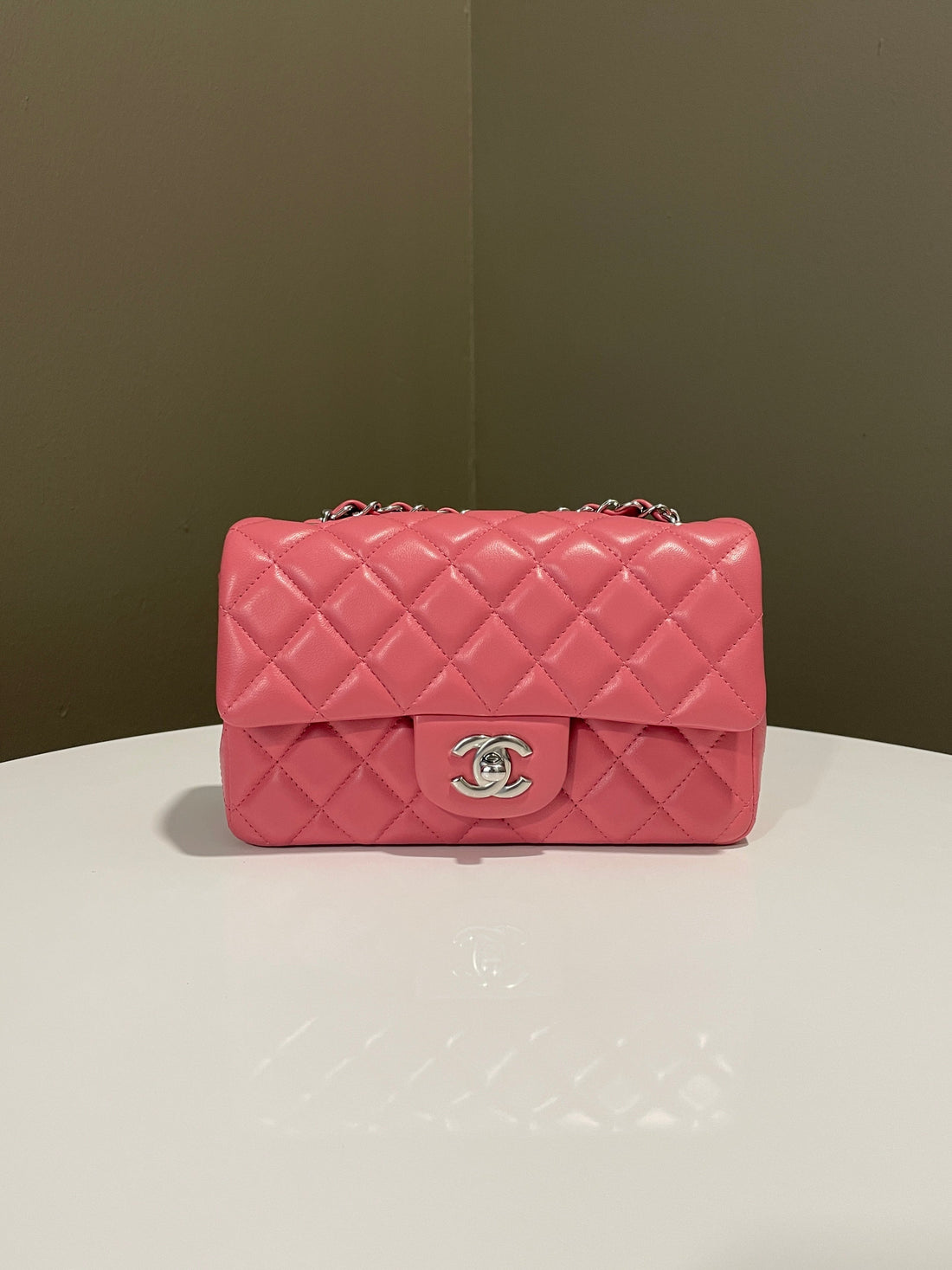 Chanel 23B Quilted Mini Rectangular Pink Lambskin