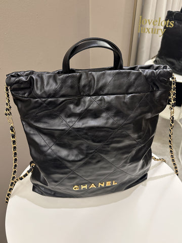 Chanel 22 Backpack Black Calfskin