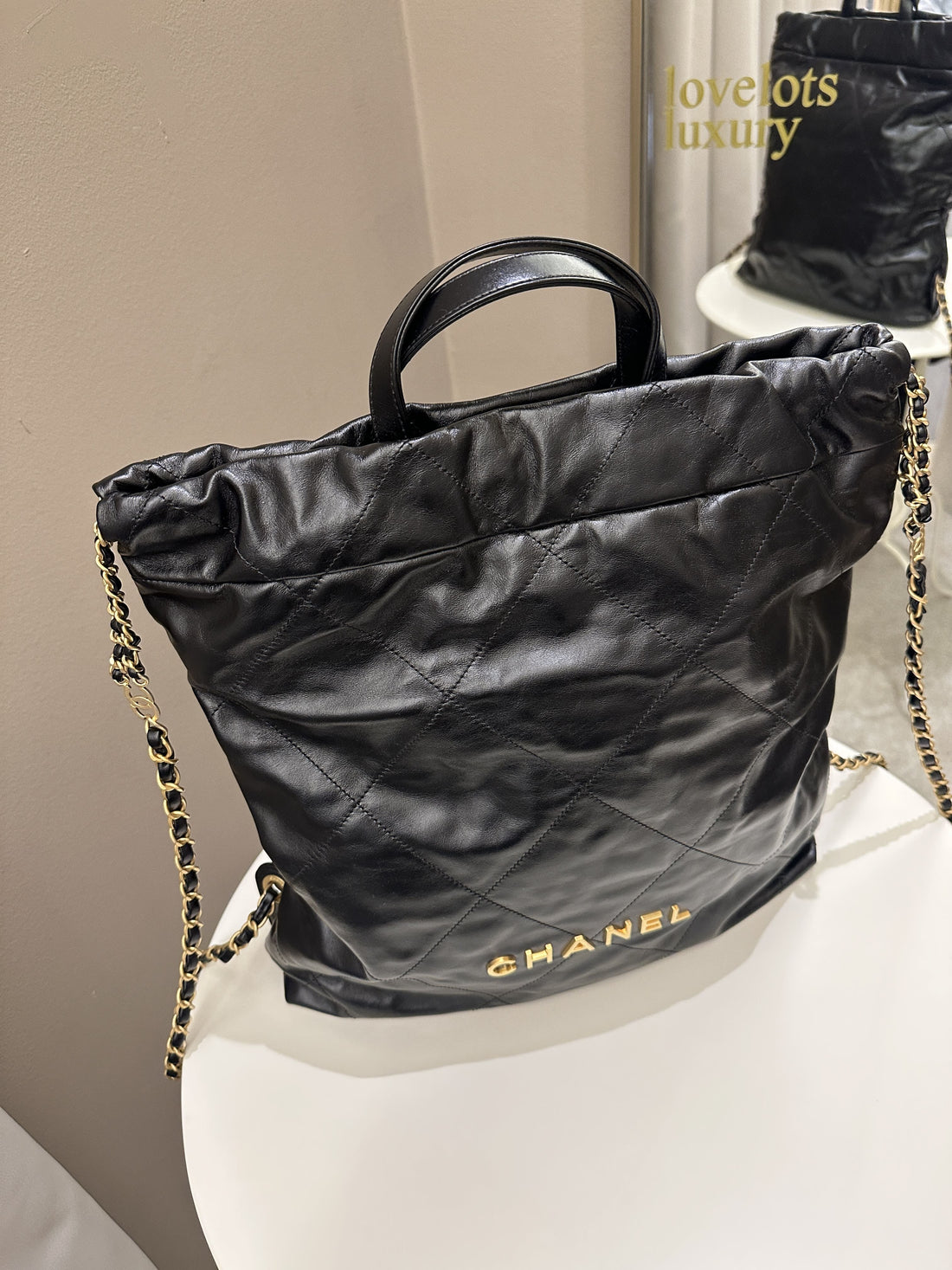 Chanel 22 Backpack Black Calfskin