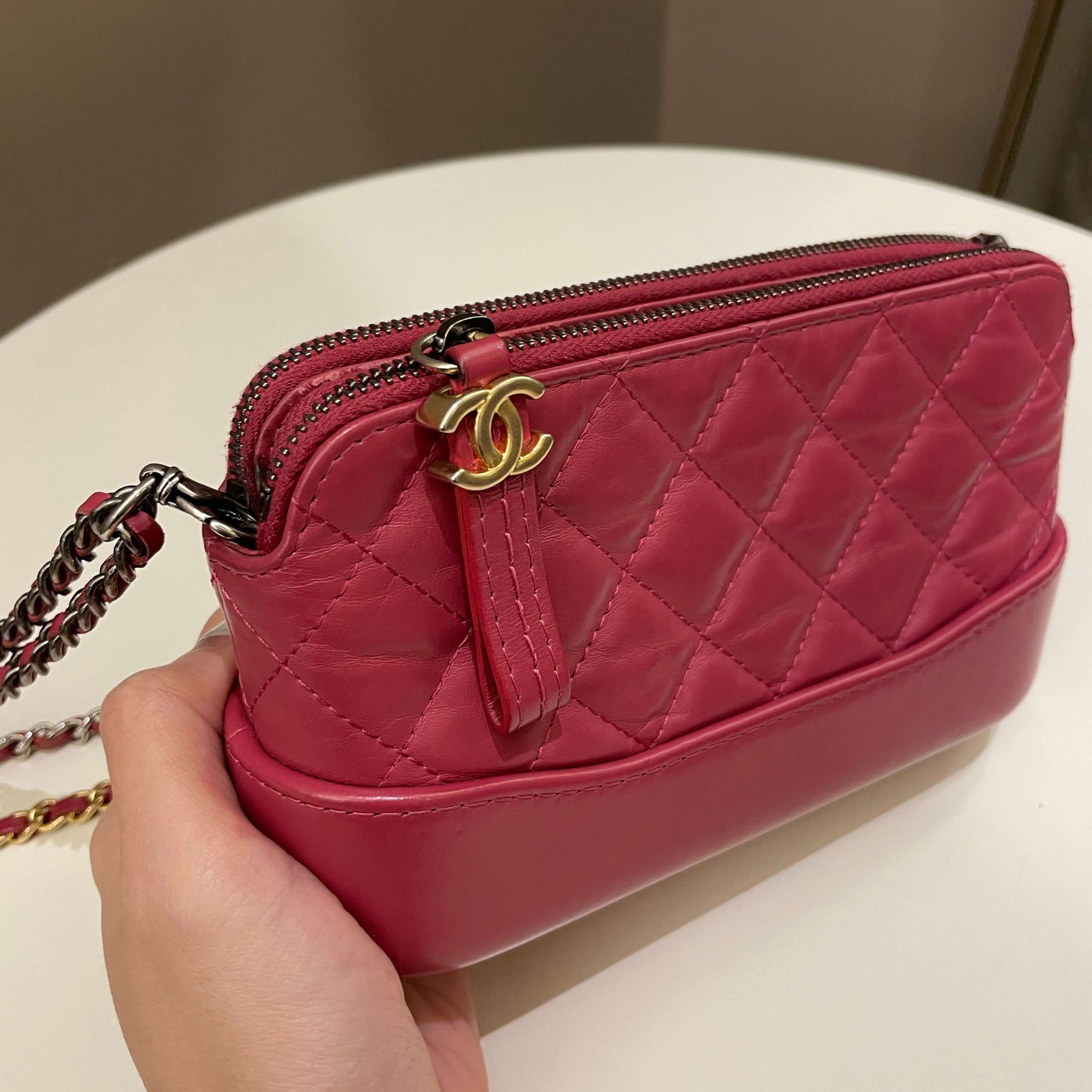 Chanel Gabrielle Clutch On Chain  Rose Fuchsia