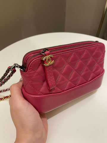 Chanel Gabrielle Clutch On Chain  Rose Fuchsia