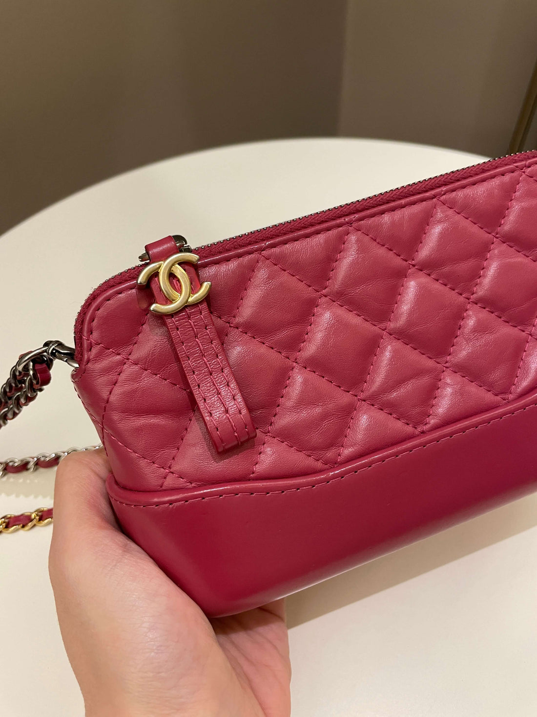 Chanel Gabrielle Clutch On Chain  Rose Fuchsia