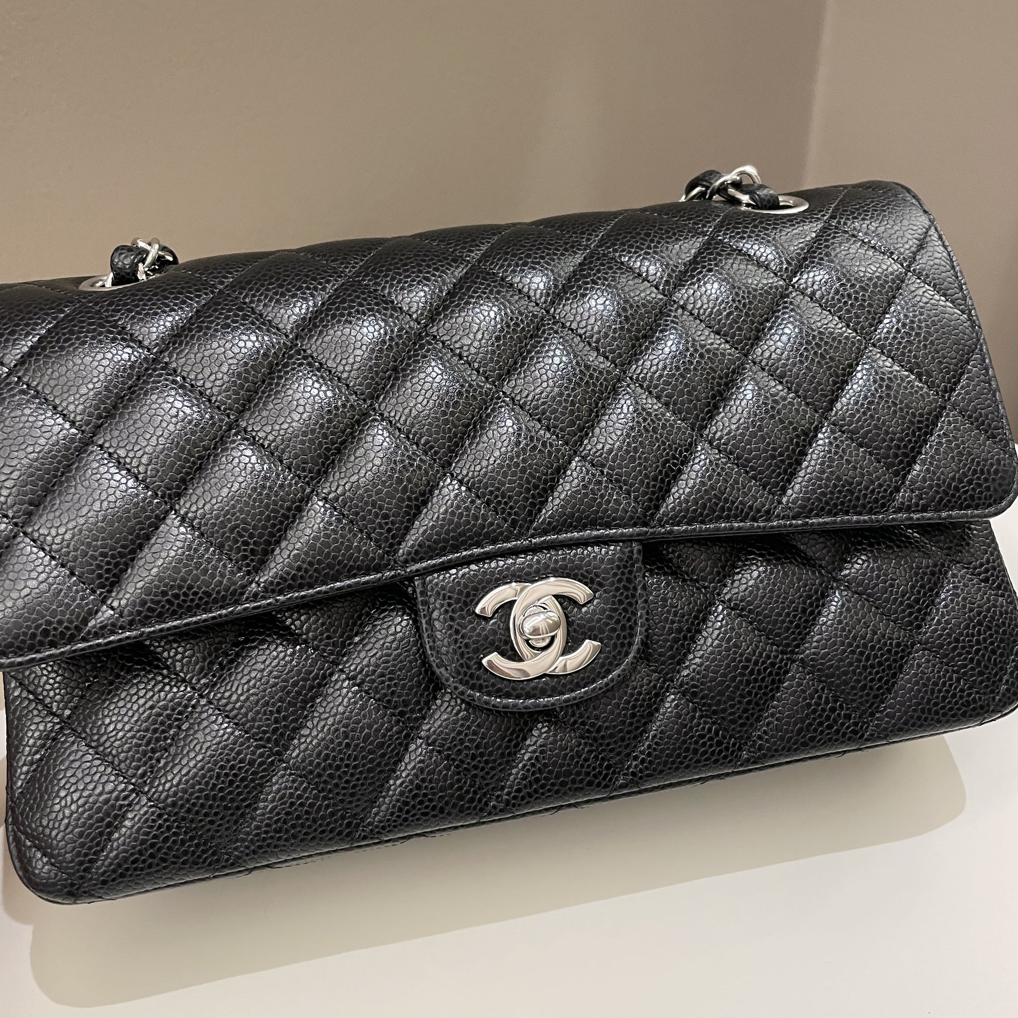 Chanel Classic Quilted Medium Double Flap Black Caviar
