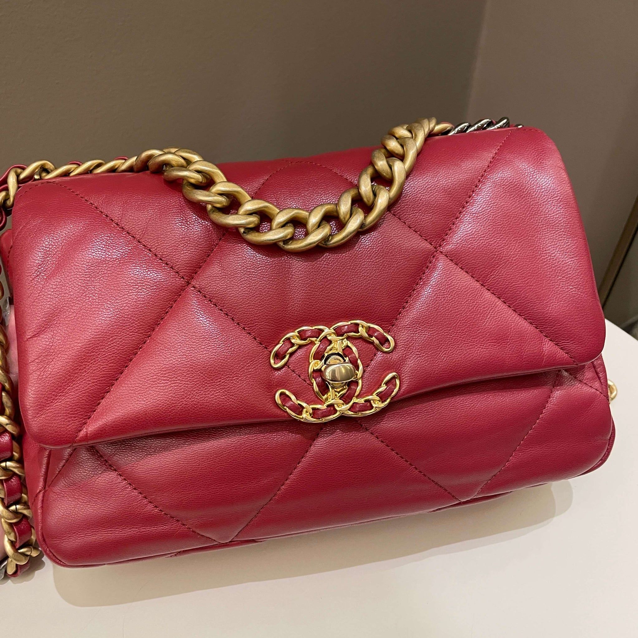 Chanel 19 Flap Bag Dark Red
