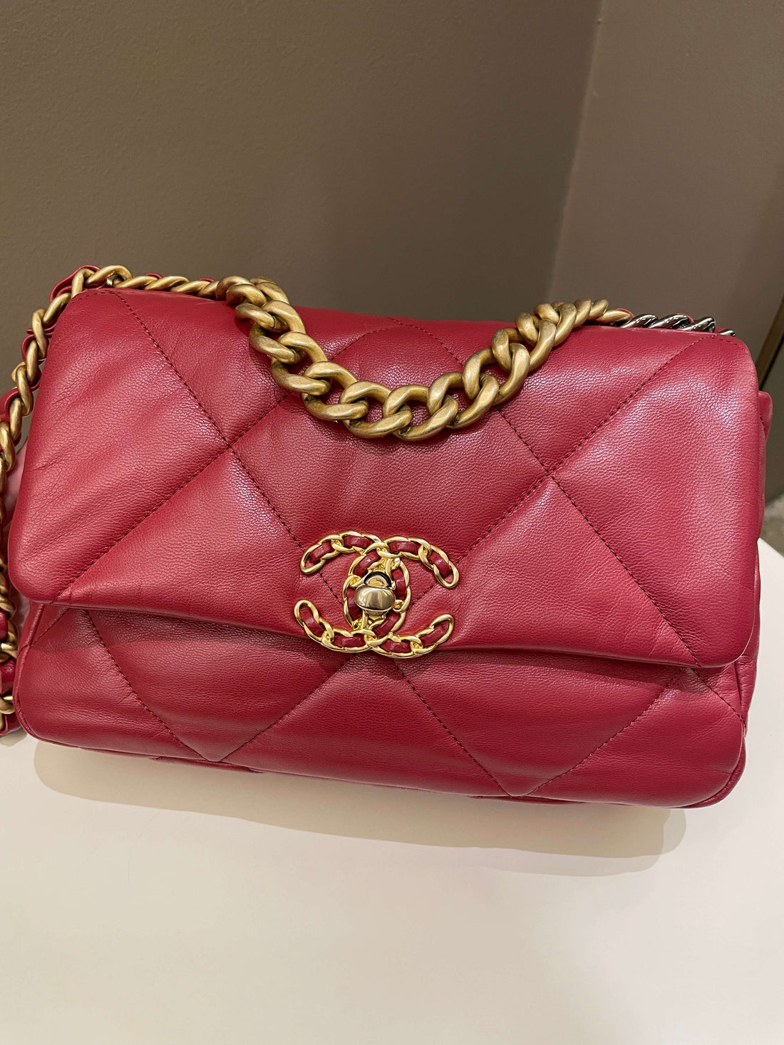 Chanel 19 Flap Bag Dark Red