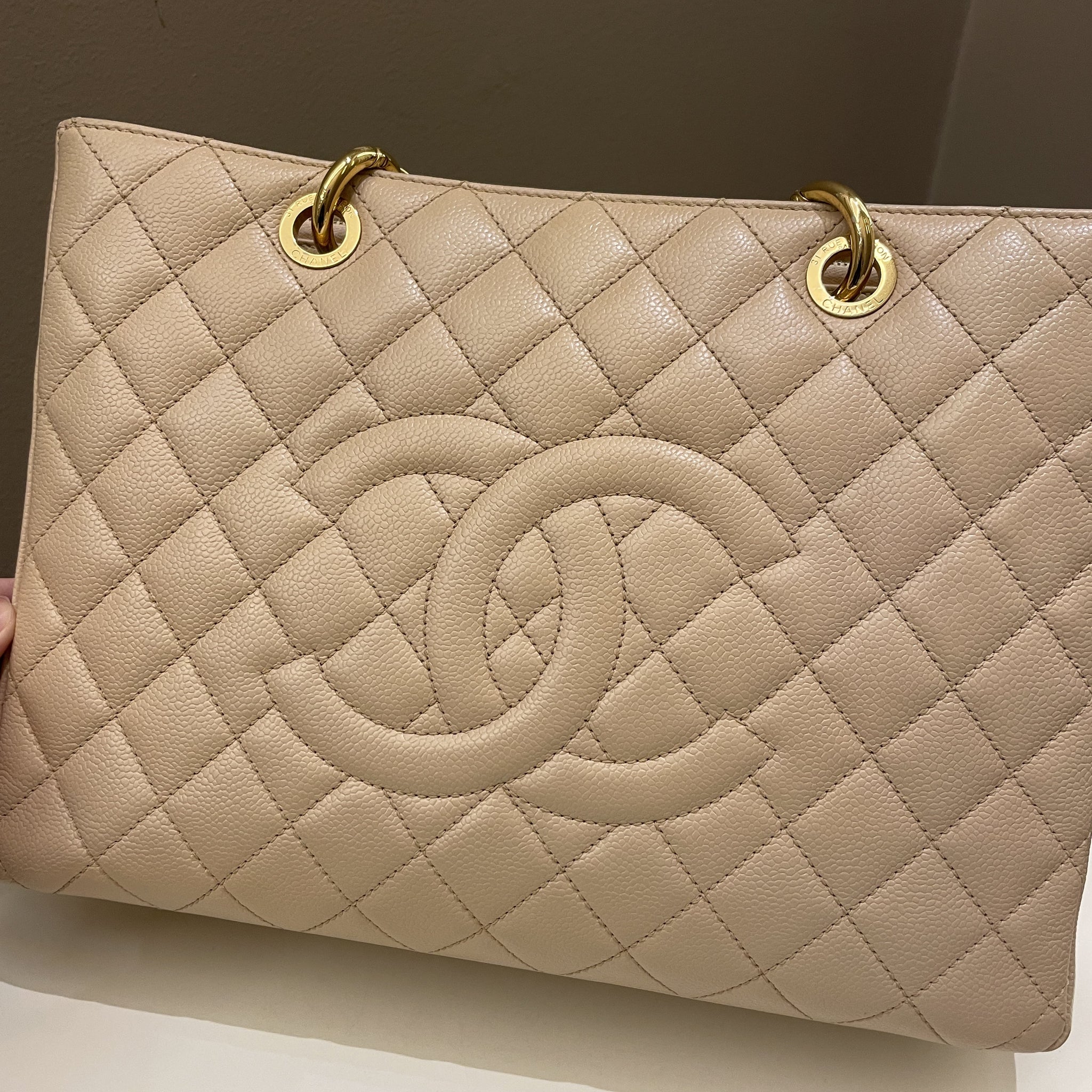 Chanel Classic Quilted GST Beige Caviar