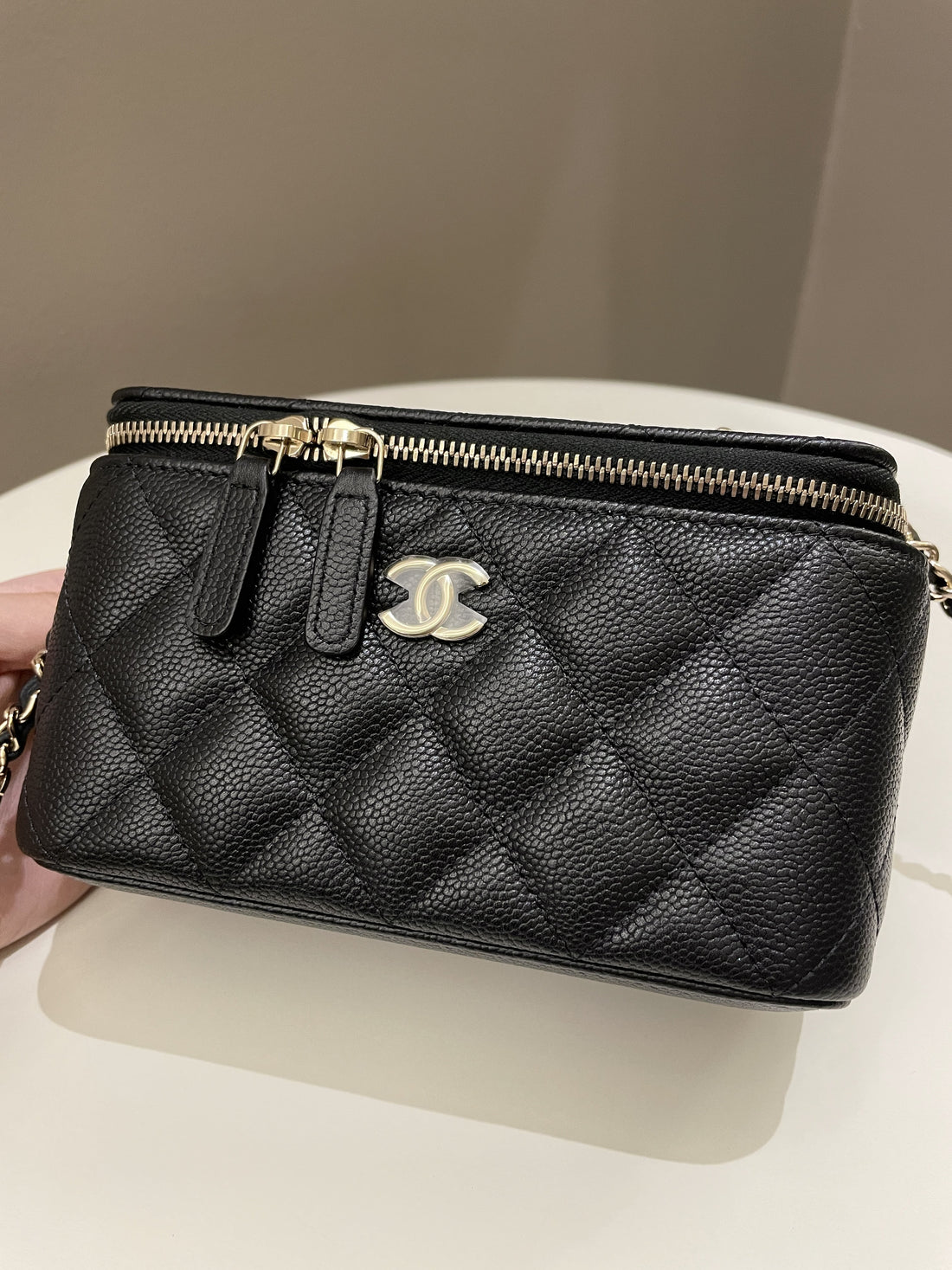 Chanel 22P Quilted Coco Vanity Rectangular Black Caviar