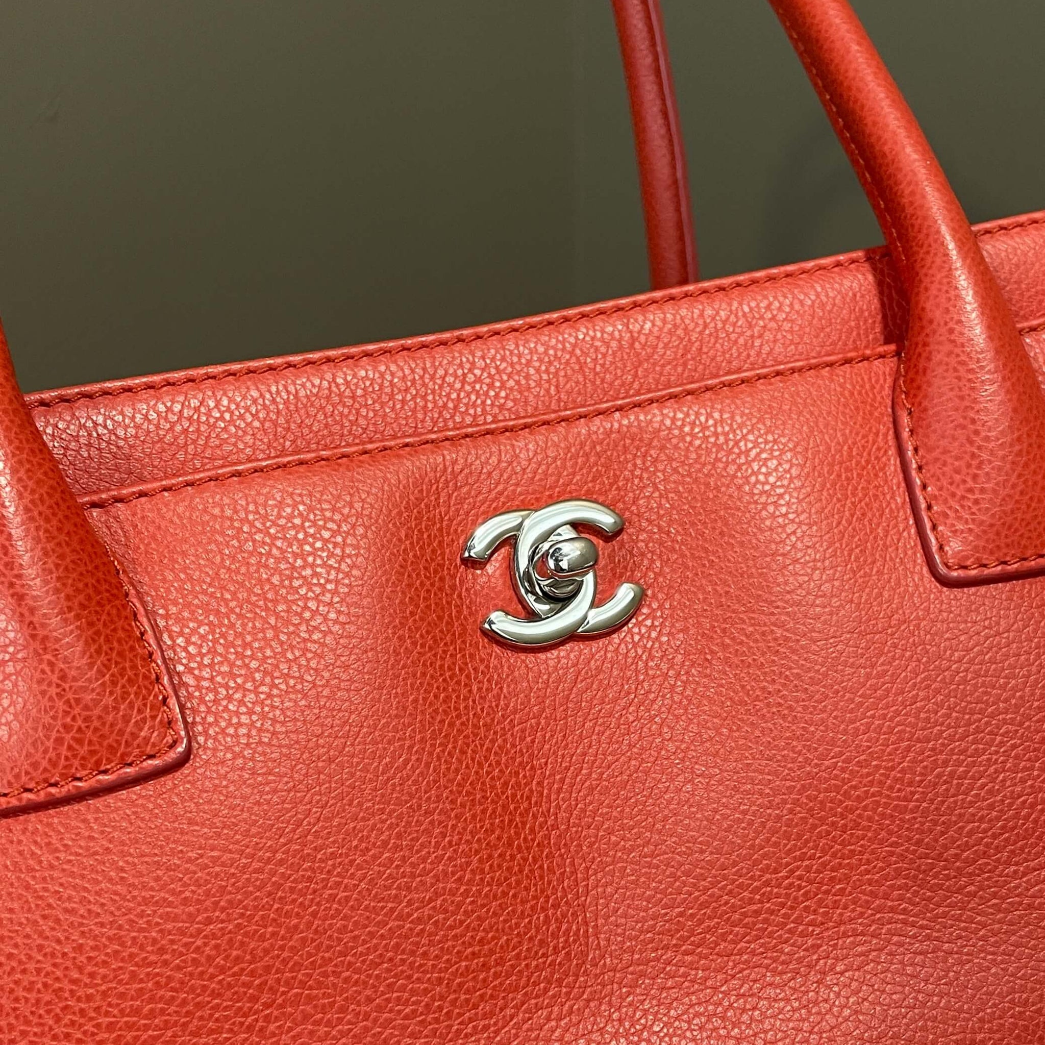 Chanel Executive Tote Coral Red Calfskin