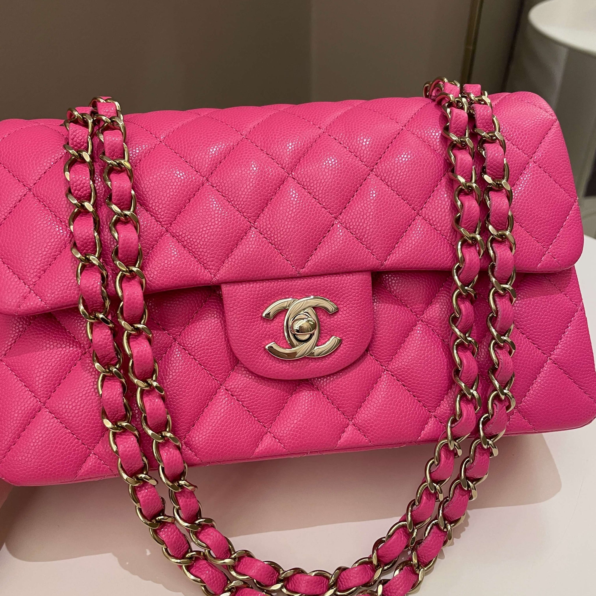 Chanel Classic Quilted Small Double Flap Candy Pink Caviar