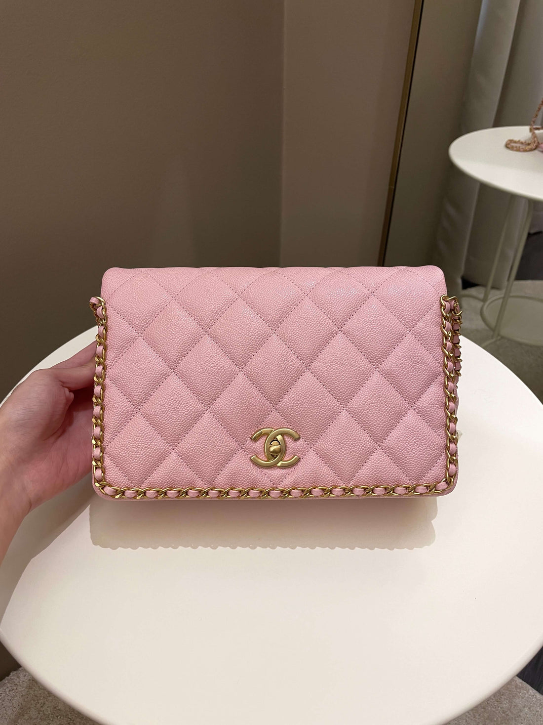 Chanel 22K Chain Around Flap Mauve Pink Caviar