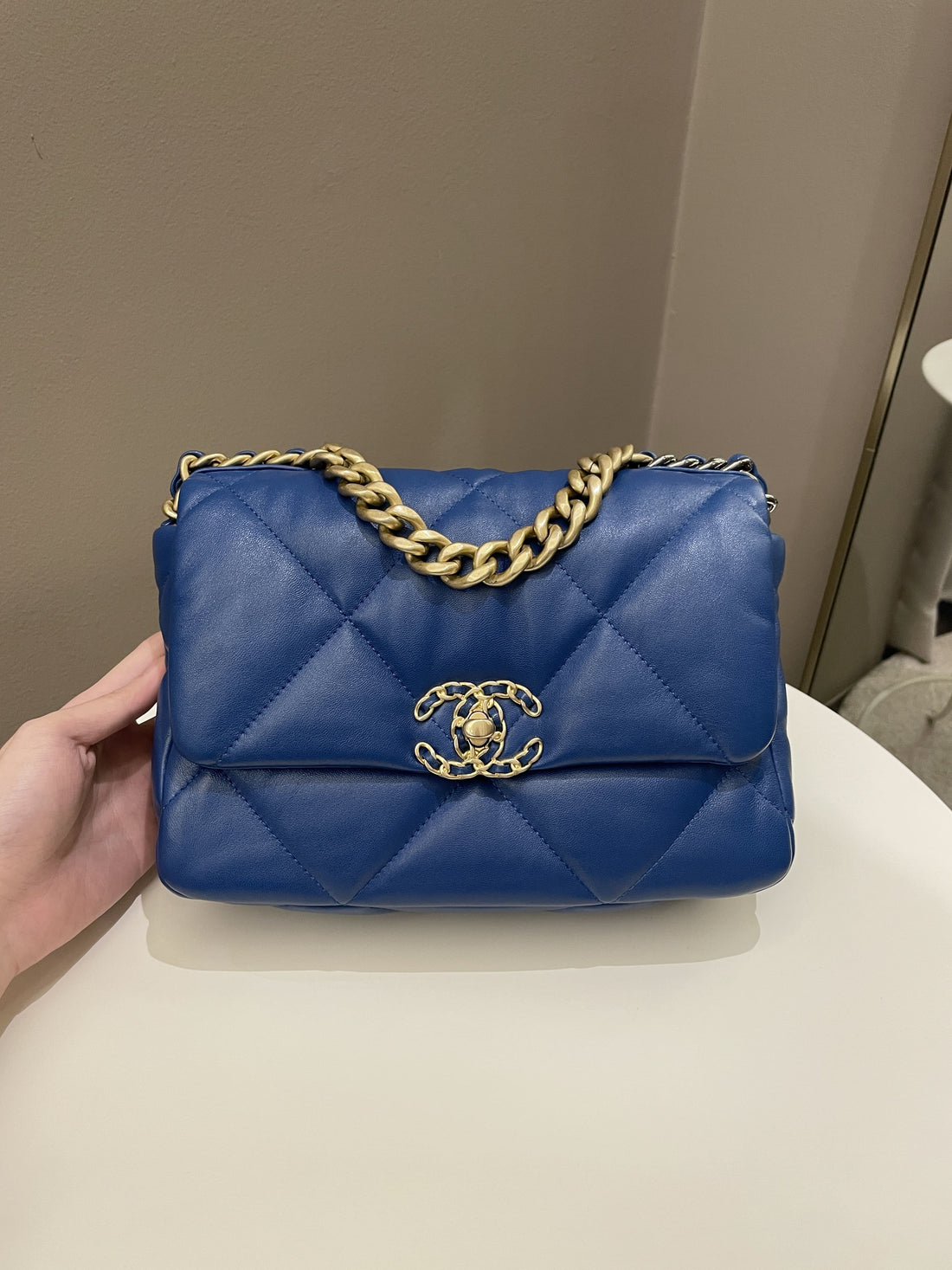 Chanel 19 Flap Bag Cobalt Blue Lambskin