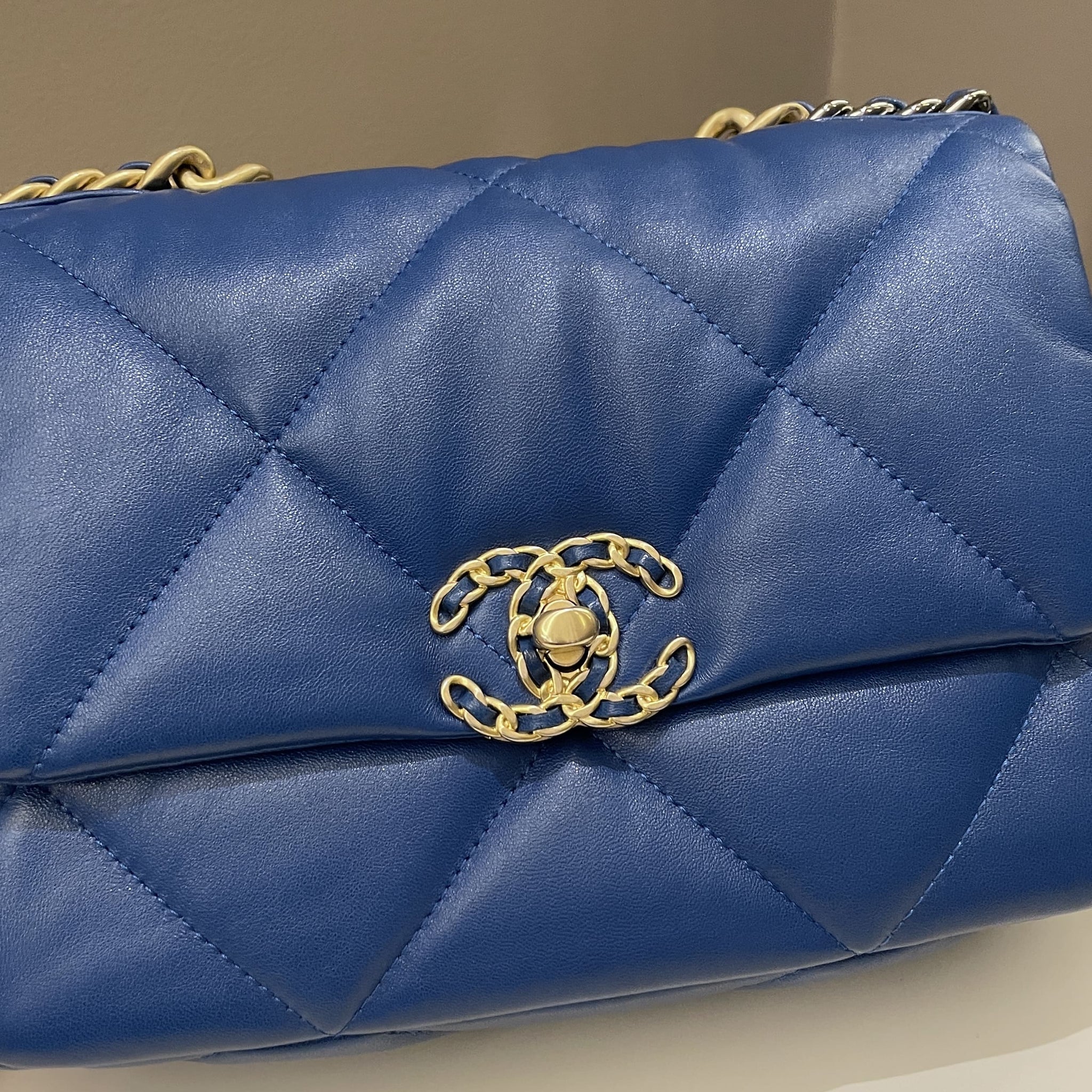 Chanel 19 Flap Bag Cobalt Blue Lambskin