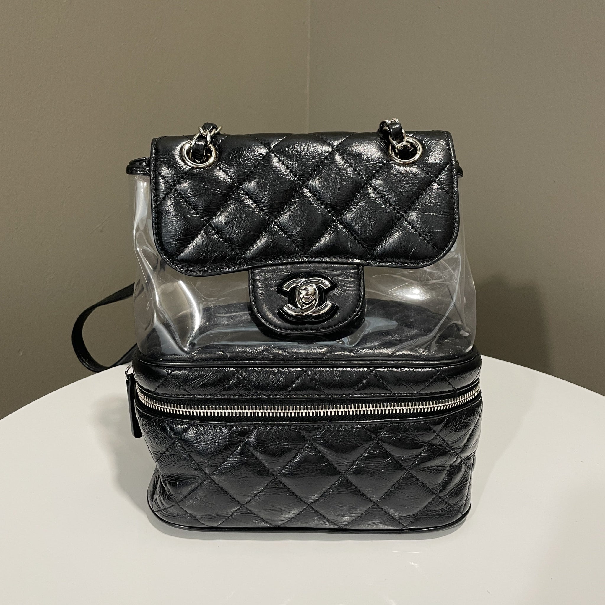 Chanel Aquarium Backpack Black Age Calfksin